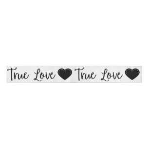 True Love Black Valentine's Grosgrain Ribbon