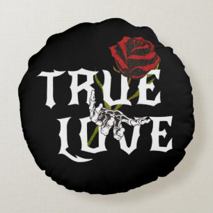 True Love bones and botany Round Pillow