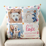 True Love Customized Pet Dog Lover 4 Photo Collage Throw Pillow<br><div class="desc">True Love Has Four Paws! Celebrate your best friend with a custom unique dog photo collage pillow and keepsake. Surprise your favorite dog lover, whether is a birthday, Mother's day, valentines day, or Christmas with this cute love photo dog pillow. This True Love with paw print design dog photo pillow...</div>