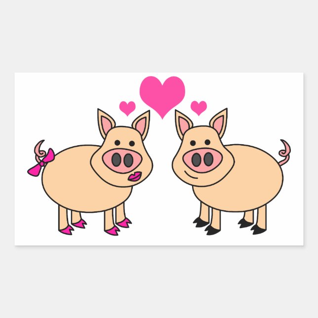 True Love - Cute Pig Cartoon Sticker (Front)