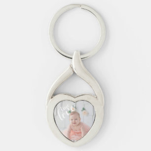 True Love Elegant Script Photo Keychain