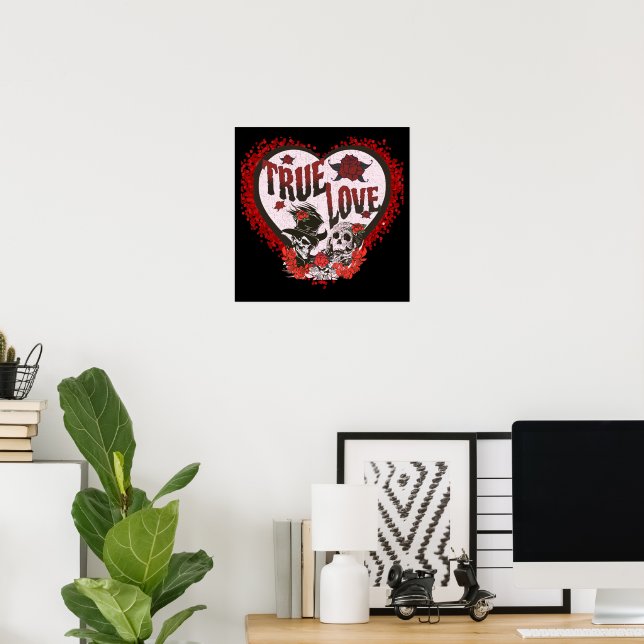 True Love Eternity Skull Couple  Poster (Home Office)
