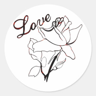 True Love Heart Roses Valentine's Day Sweetest Classic Round Sticker