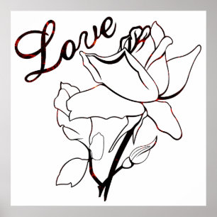 True Love Heart Roses Valentine's Day Sweetest Poster