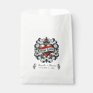 True Love Heart Tattoo Sticker Wedding  Favour Bag
