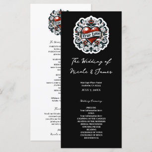 True Love Heart Tattoo Sticker Wedding Program