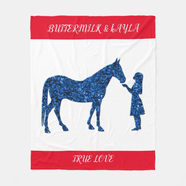 "TRUE LOVE" HORSE BLANKET WITH PERSONALIZED NAME. (Front)