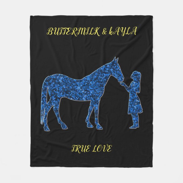 "TRUE LOVE" HORSE BLANKET WITH PERSONALIZED NAME. (Front)