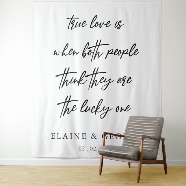 True Love is Wedding Photo Backdrop Tapestry (In Situ)