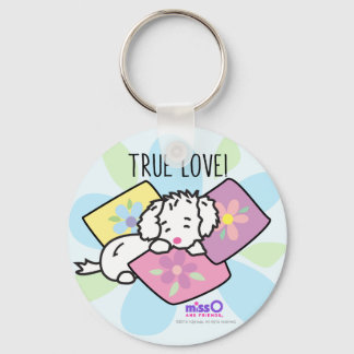 True Love Little Fluffy White Dog Keychain