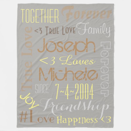 True Love Names and Date Blanket Personalized