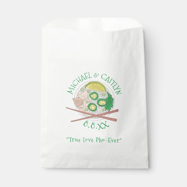 True Love Pho-Ever Vietnamese Soup Wedding Foodie Favour Bag (Front)
