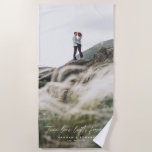 True Love photo modern minimal personalised gift F Beach Towel<br><div class="desc">True Love lasts forever photo simple modern minimal personalised anniversary,  wedding,  birthday or Christmas gift for the one you love. Modern green colour is fully customisable.</div>
