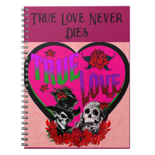 True Love Pink Skull Couple Custom Notebook