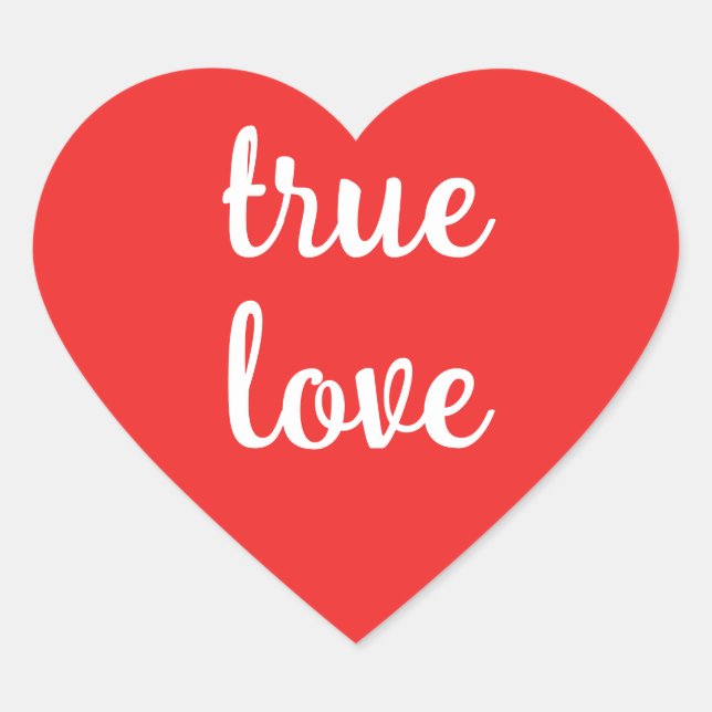 True Love Red Heart Stickers (Front)