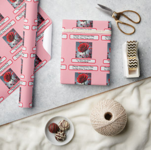 True Love Red Rose, Valentines Day Wrapping Paper