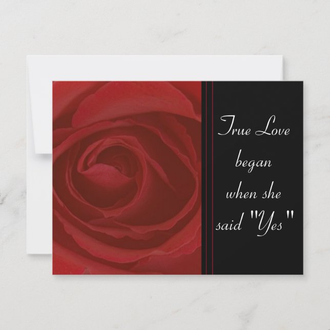 True Love Rose Invitation (Front)