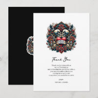 True Love Skeleton Heart Tattoo Wedding Thank You