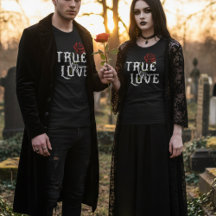 True love Skull Bones and Red Flower