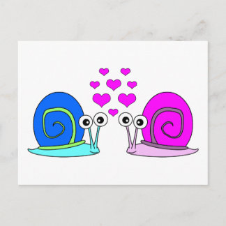 True Love - Snail Cartoon Postcard