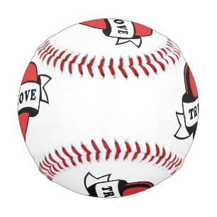 True Love Tattoo Heart   Classic Romance Design Baseball