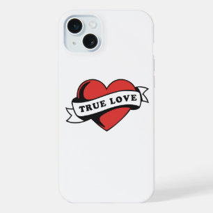 True Love Tattoo Heart   Classic Romance Design iPhone 15 Plus Case