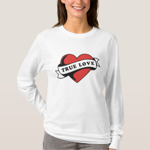 True Love Tattoo Heart Classic Romance Design T-Shirt