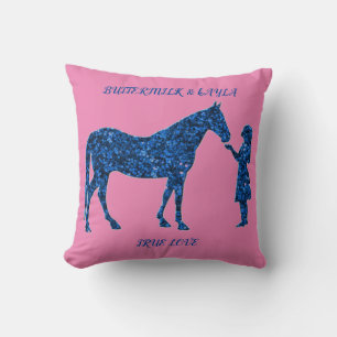 "TRUE LOVE" THROW PILLOW WITH PERSONALIZED NAME.