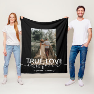 True Love Wedding Couple Photo Fleece Blanket