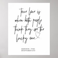 True Love Wedding Welcome Sign