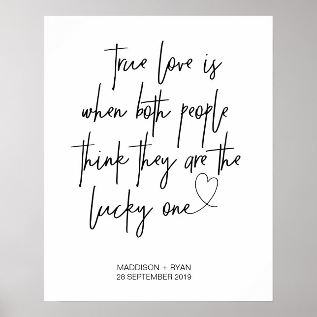 True Love Wedding Welcome Sign (Front)