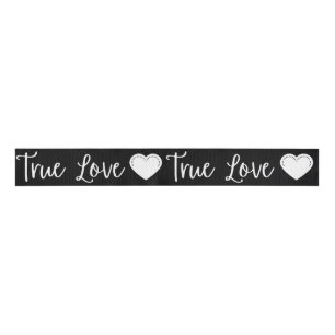 True Love White Valentine's Grosgrain Ribbon