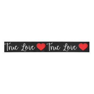 True Love White Valentine's Grosgrain Ribbon