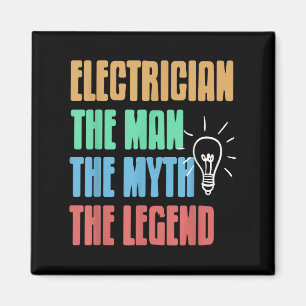True Master Power Icon Humour Legend Electrician  Magnet