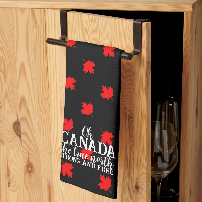 True North Strong and Free Canadian Kitchen Towel (Thirds Fold)