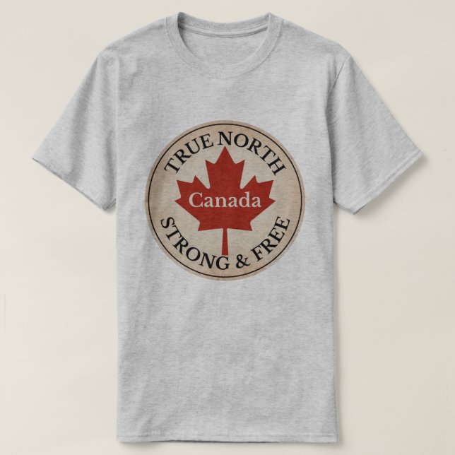 True North Strong and Free T-Shirt (Design Front)