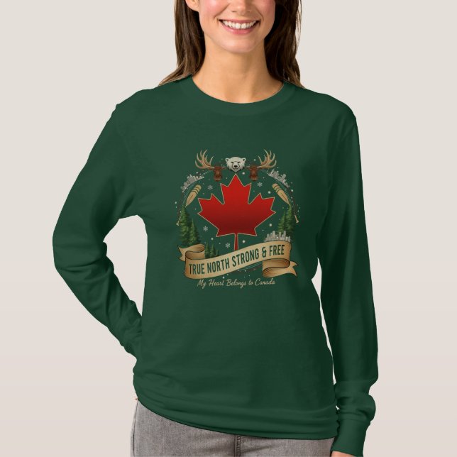 True North Strong Free Canada Women's Tee (Front)