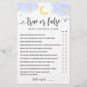 True Or False Game Stars and Moon Baby Shower