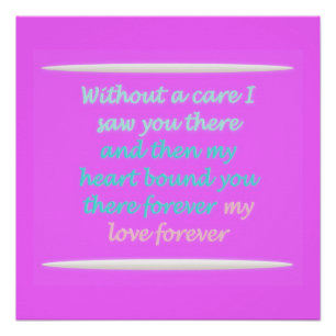 True Romance poem pattern pink Poster