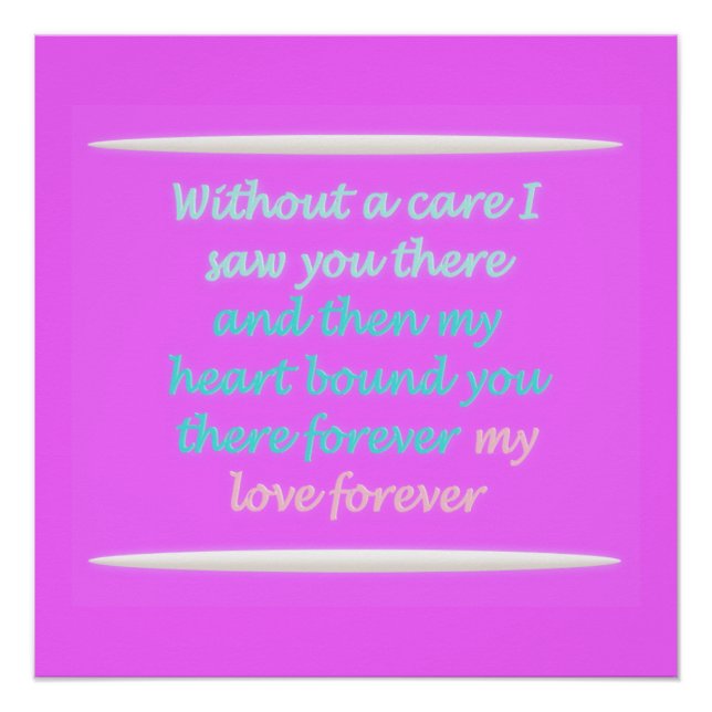 True Romance poem pattern pink Poster (Front)