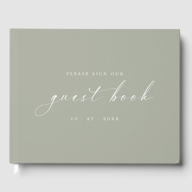 True Sage Minimalist Modern Guestbook for Weddings (Front)