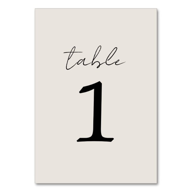 True Simplicité 3 Mariage beige Numéro de table (Par défaut)