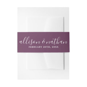 True Simplicity 1 Bride and Groom Grape Wedding Invitation Belly Band