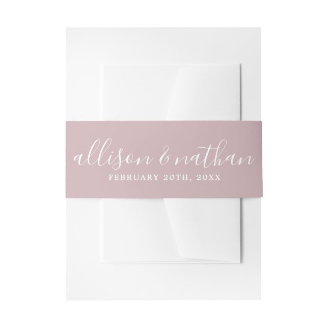 True Simplicity 1 Bride Groom Moonlight Wedding Invitation Belly Band (Front Example)