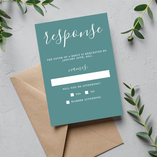 True Simplicity 1 Duck Egg Minimalist Wedding RSVP (Creator Uploaded)