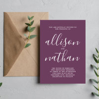 True Simplicity 1 Grape Script Minimalist Wedding