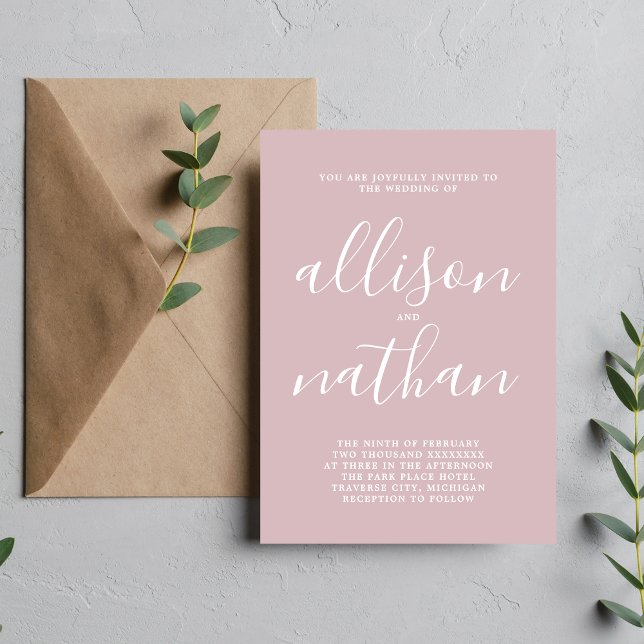 True Simplicity 1 Moonlight Minimalist Wedding Invitation (Creator Uploaded)