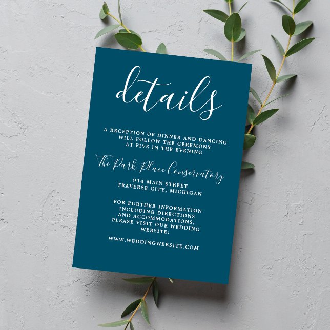 True Simplicity 1 Neptune Blue Minimalist Wedding Enclosure Card (Creator Uploaded)