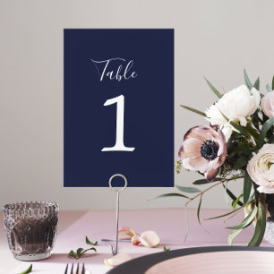 True Simplicity 1 Wedding Dark Navy Table Number