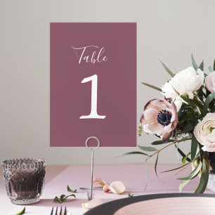 True Simplicity 1 Wedding Dusk Table Number